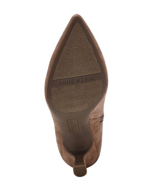 Anne Klein Brown Francesca Kitten Heel Bootie