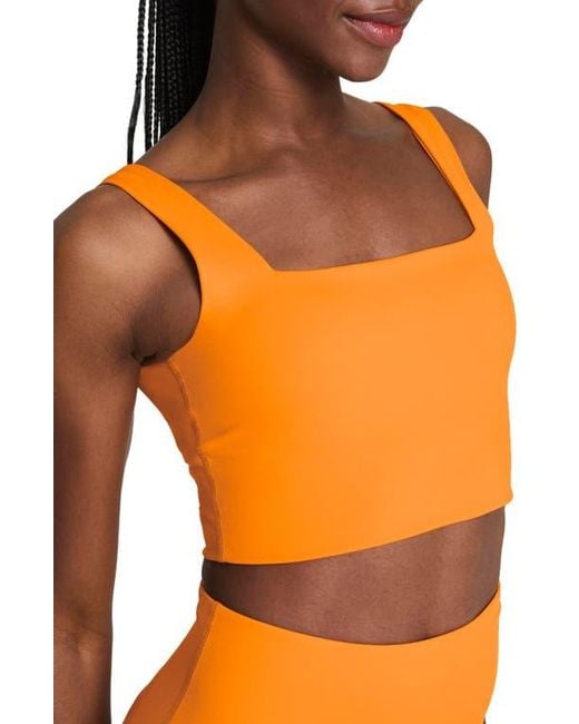 Spanx Orange Square Neck Crop Tank Top