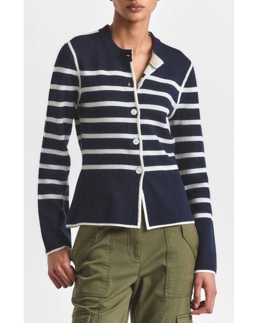 10 Crosby Derek Lam Blue Mariana Reversible Button-Up Sweater