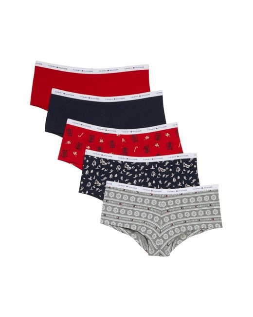 Tommy Hilfiger 5-pack Stretch Cotton Boyshorts | Lyst