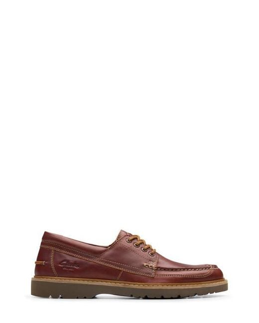 Clarks Brown Weltridge Moc Toe Derby for men