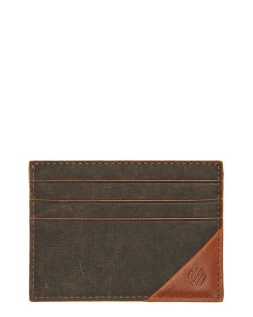 Johnston & Murphy Brown Antique Leather Card Case for men