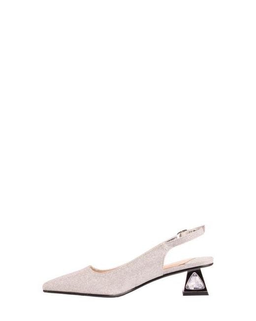 Lady Couture White Ruby Slingback Pump