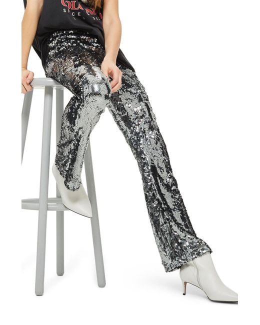 TOPSHOP Premium Sequin Flare Leg 