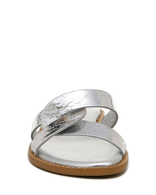 Franco Sarto Metallic Geras Slide Sandal In Silver At Nordstrom Rack
