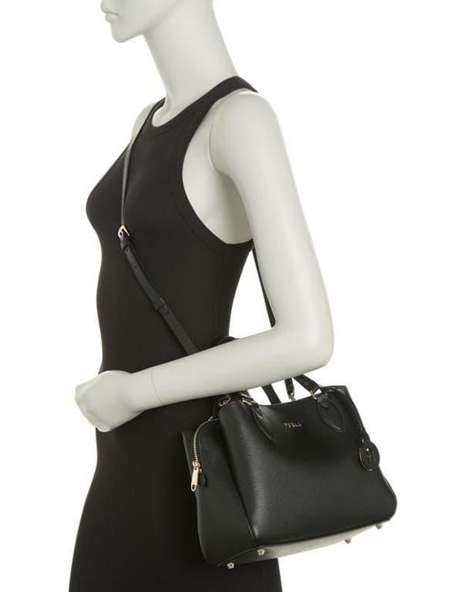 Furla Black Minerva Leather Satchel