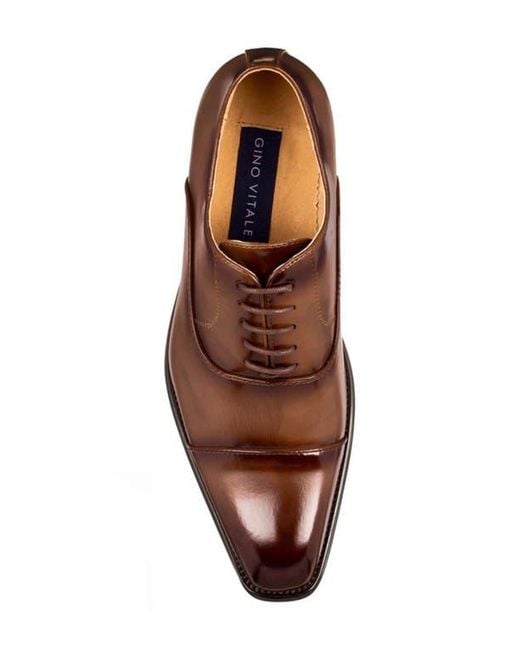 Gino Vitale Brown Cap Toe Oxford for men