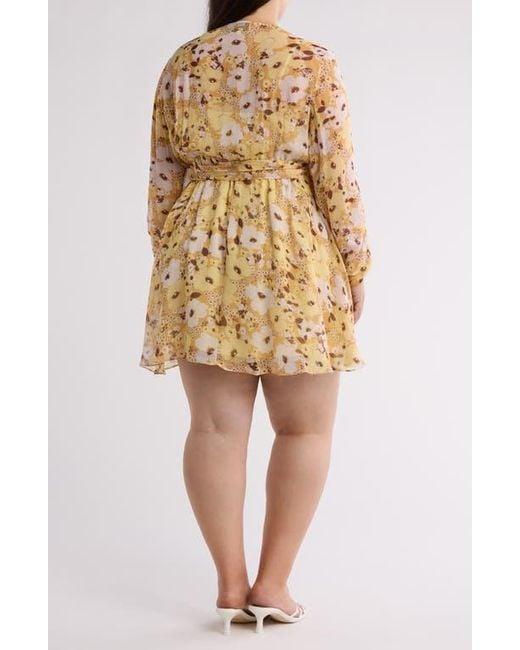 Joie Clara Floral Long Sleeve Silk Wrap Dress in Natural Lyst
