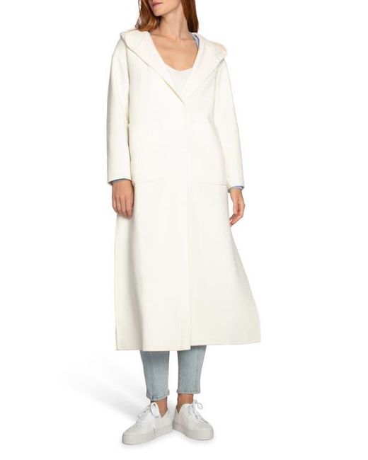 Belle & Bloom White Walk My Way Wool Blend Hooded Coat
