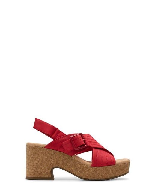 Clarks Red Nerisa Slingback Platform Sandal