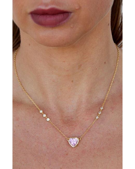 SAVVY CIE JEWELS White Bezel Set Cz Heart Pendant Necklace