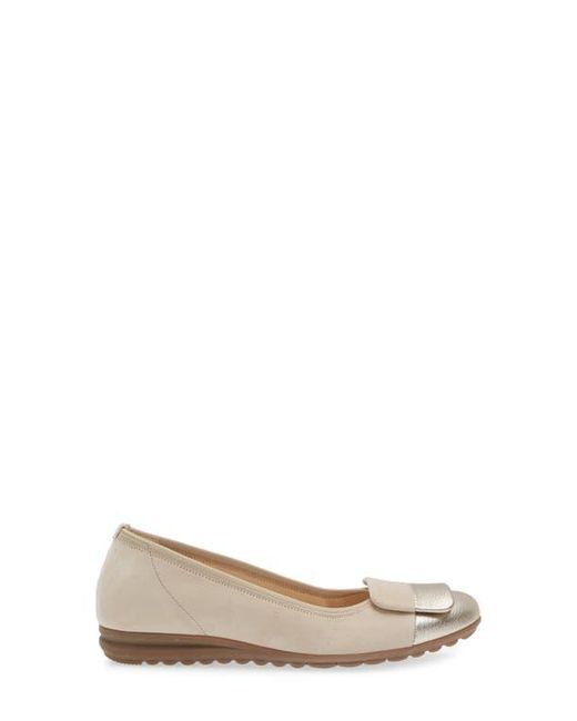 Gabor White Metallic Ballet Flat