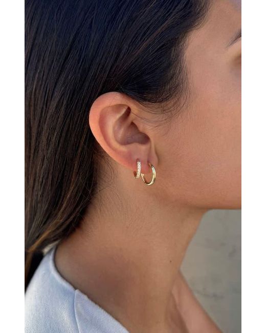 Adornia White Set Of 3 Assorted Hoops And Stud Earrings