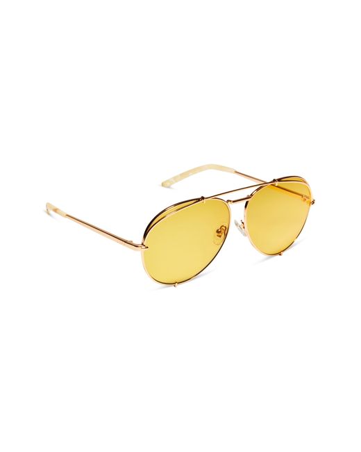 DIFF Yellow Koko 63mm Tinted Oversize Aviator Sunglasses