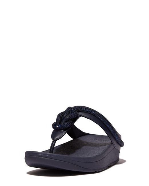 NWT Fitflop 11 Flip Flops Midnight Navy NEW FitFlop Womens Surfa Multi Tone Webbing Toe Post Midnight  main image 3