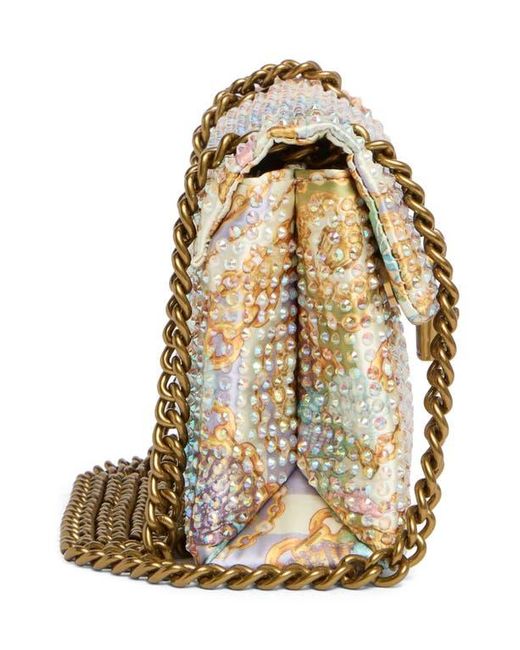 Kurt Geiger Natural Mini Brixton Crystal Lock Bag