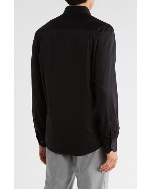 Duchamp Black Solid Slim Fit Dress Shirt for men
