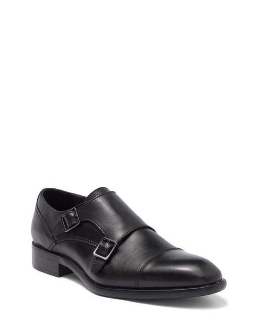 Vittorio Russo Black Roma Monk Strap Shoe for men