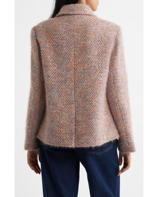 Cece Blue Sequin Tweed Swing Jacket