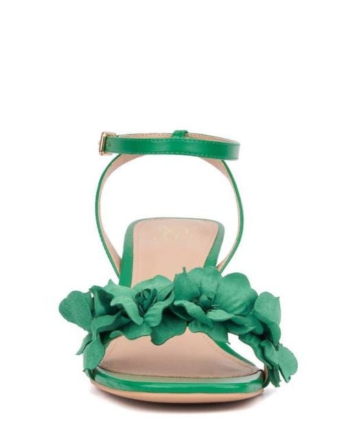 New York & Company Green Gwendolyn Flower Strap Sandal