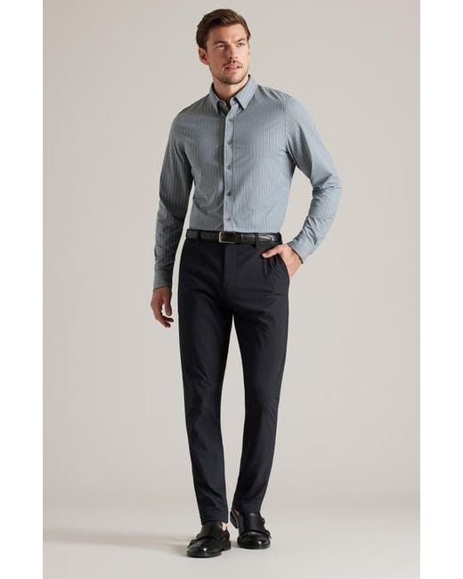 Rhone Blue Commuter Pro Slim Fit Button-Up Shirt for men