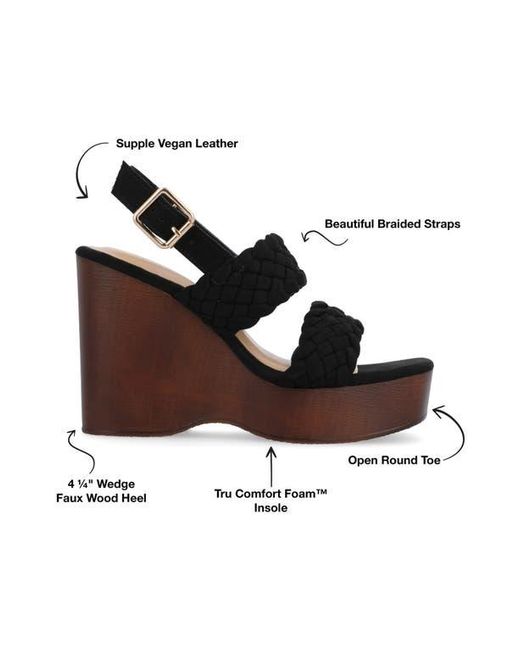 Journee Collection Black Tru Comfort Foam Ayvee Wedge Sandal