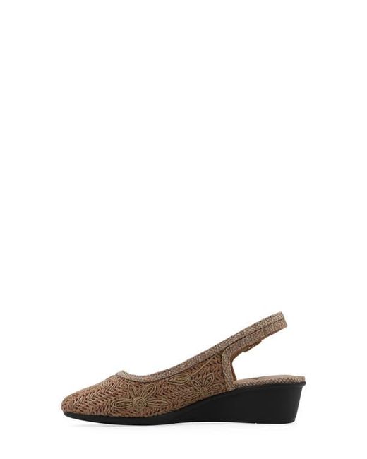White Mountain Brown Borris Slingback Wedge