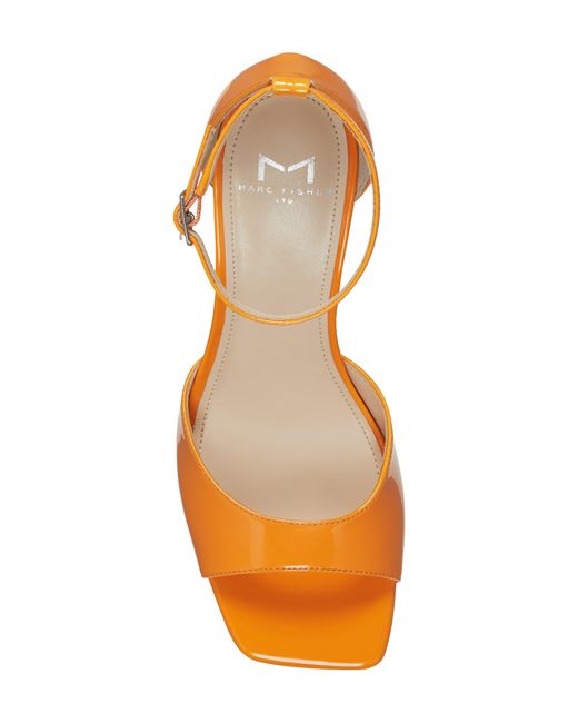 Marc Fisher Orange Camira Ankle Strap Wedge Sandal