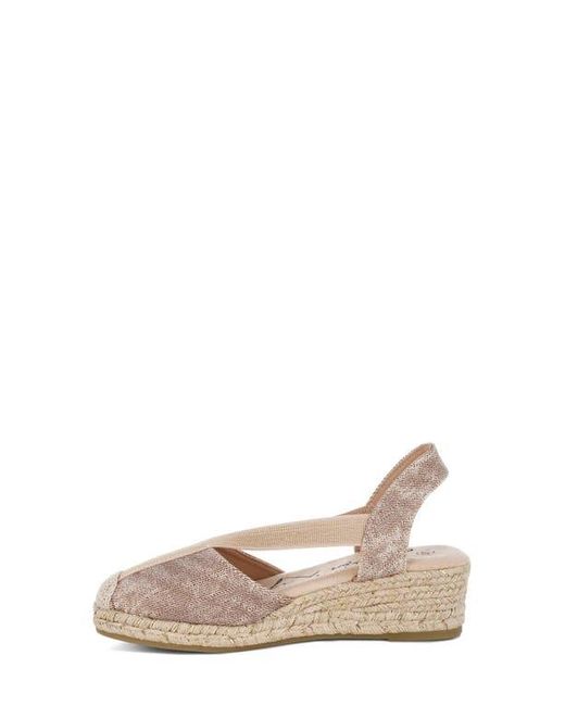 LONDON RAG Pink Port Side Metallic Espadrille Platform Wedge Pump