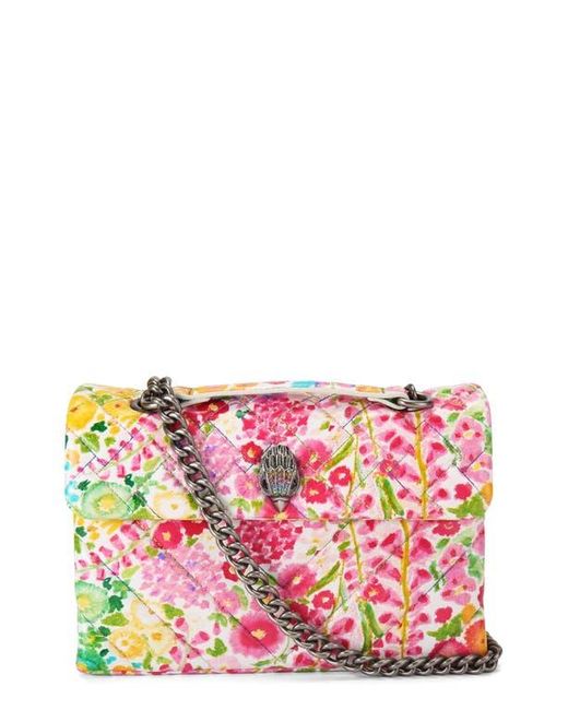 Kurt Geiger Pink Floral Couture Kensington Floral Quilted Leather Crossbody Bag