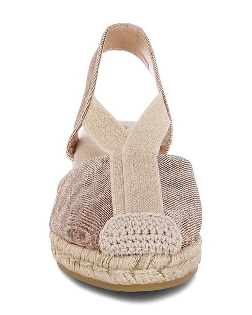 LONDON RAG Pink Port Side Metallic Espadrille Platform Wedge Pump