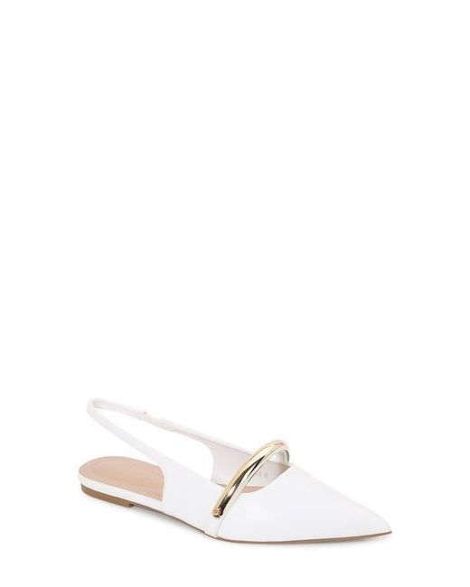 BERNESS White Reina Slingback Flat