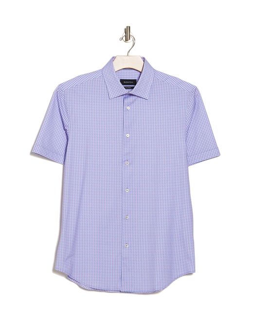 Bugatchi Purple Short Sleeve Woven Shirt for men