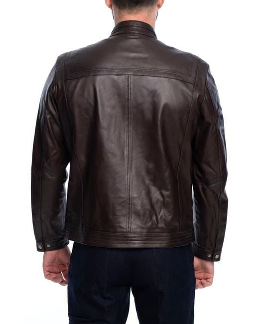 VELLAPAIS Black Lisbon Leather Jacket for men