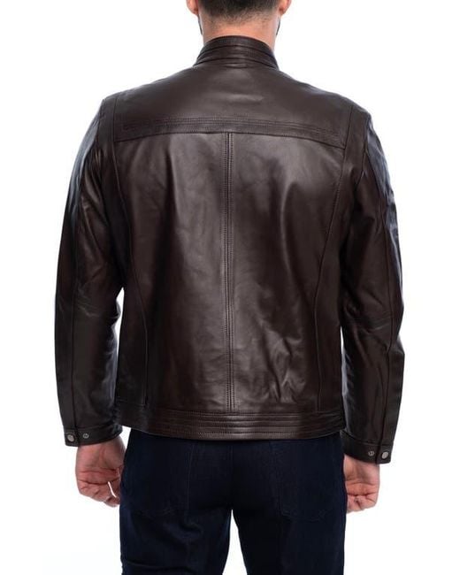 VELLAPAIS Black Lisbon Leather Jacket for men
