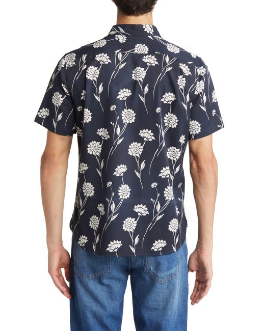 Vince Blue Nomad Floral Short Sleeve Button-up Shirt for men