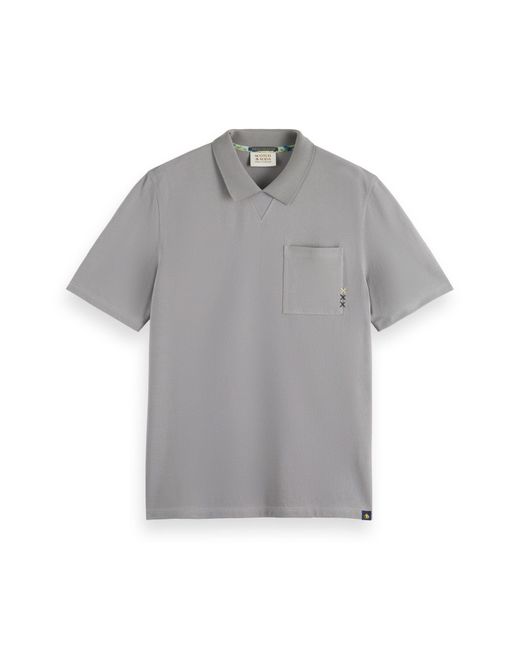 Scotch & Soda Gray Chest Pocket Polo Shirt for men