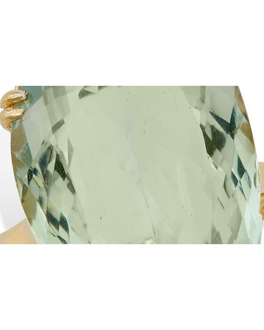 SAVVY CIE JEWELS 18k Gold Plate Sterling Silver Teardrop Green Quartz Ring