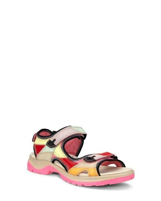 Ecco White Yucatan Patchwork Sandal