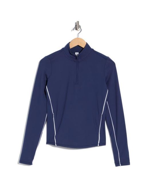 90 Degrees Blue Tennis Interlock Half Zip Pullover