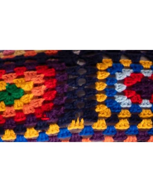 Saachi Red Granny Square Crochet Longline Cardigan