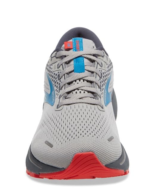 Brooks Ghost 14 Running Shoe In Grey blue red At Nordstrom Rack in