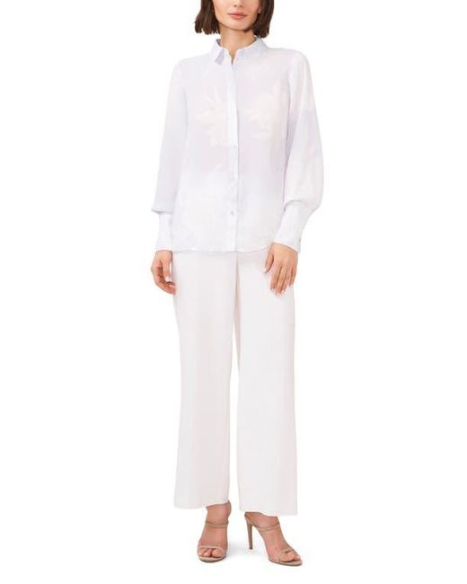 Halogen® White Solid Button-Up Shirt