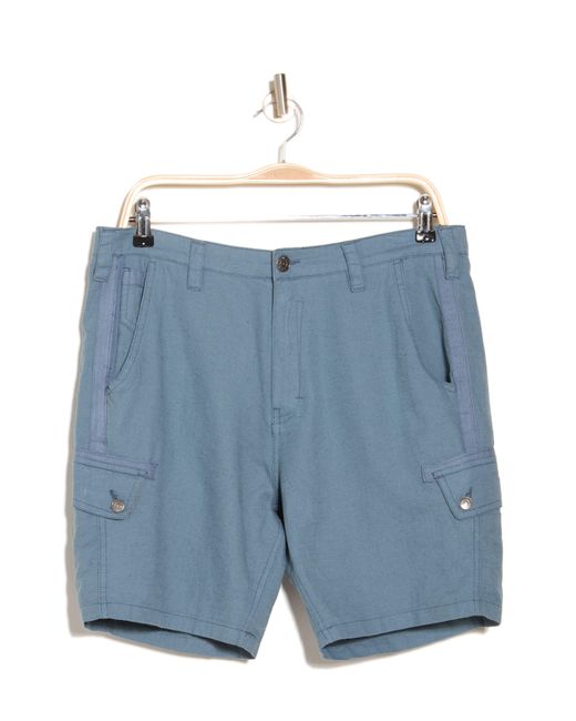 Buffalo David Bitton Blue Havane Cotton Blend Shorts for men