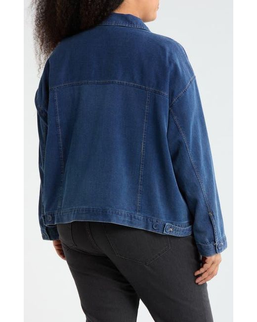 Max Studio Blue Long Sleeve Denim Jacket