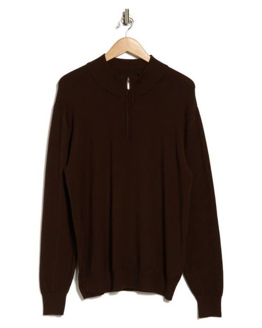 T.R. Premium Brown Slim Fit Quarter Zip Sweater for men