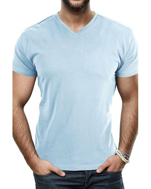 Xray Jeans Blue Stretch Cotton V-Neck T-Shirt for men