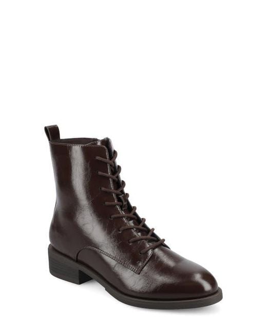 Journee Collection Brown Vienna Combat Boot