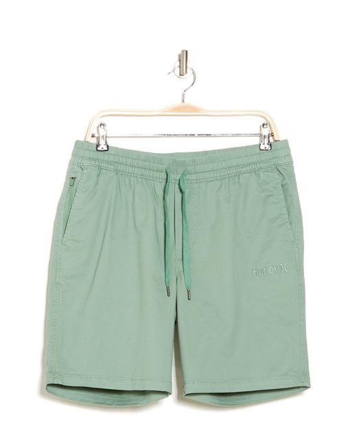 Hurley Green Stretch Cotton Twill Shorts for men