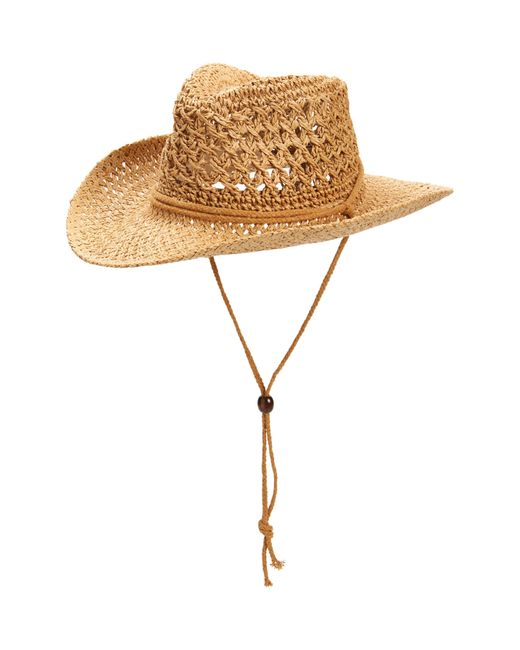 Vince Camuto Natural Crochet Western Hat